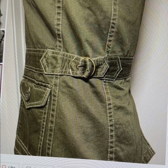 Women Utility Field Safari Cotton Olive Cinched Waist military Jacket Med - Picture 5 of 16